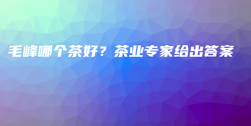 毛峰哪個茶好？茶業(yè)專家給出答案插圖