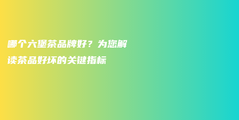 哪個六堡茶品牌好？為您解讀茶品好壞的關(guān)鍵指標(biāo)插圖