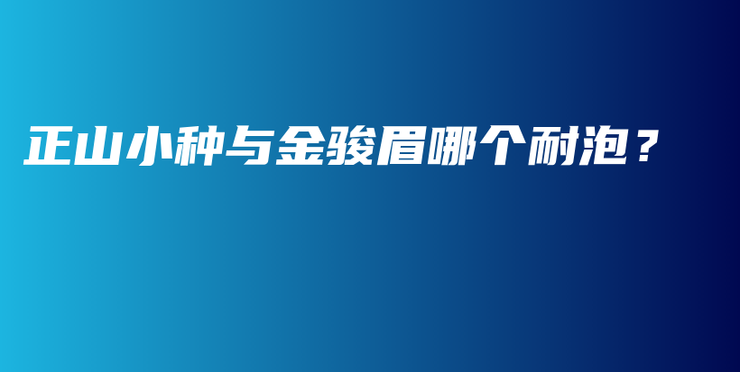 正山小種與金駿眉哪個耐泡？插圖