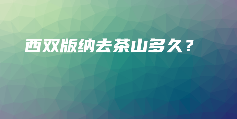 西雙版納去茶山多久？插圖