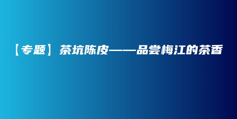 【專題】茶坑陳皮——品嘗梅江的茶香插圖
