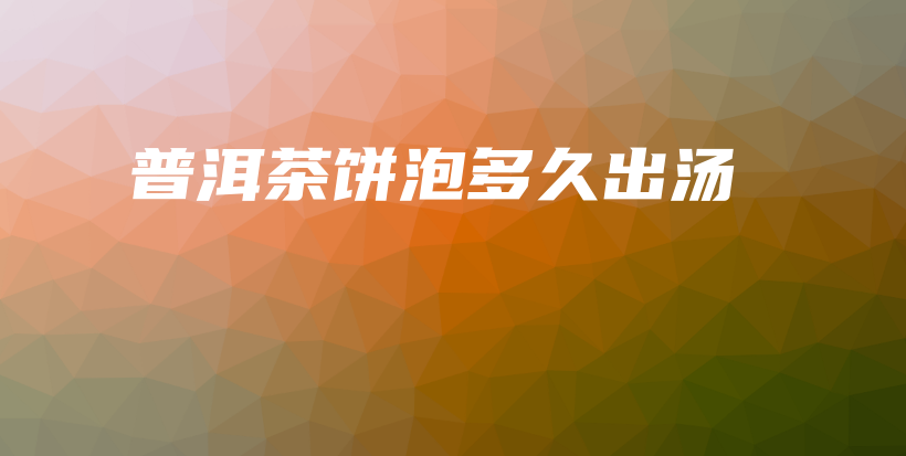 普洱茶餅泡多久出湯插圖