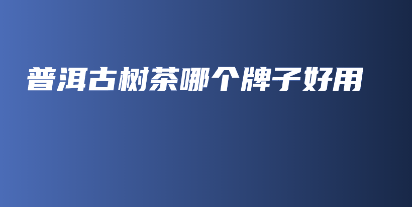 普洱古樹茶哪個牌子好用插圖