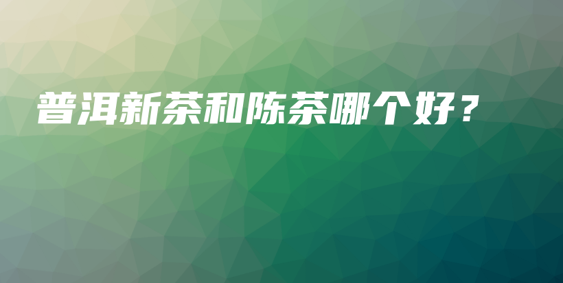 普洱新茶和陳茶哪個好？插圖