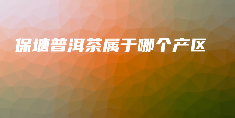 保塘普洱茶屬于哪個(gè)產(chǎn)區(qū)插圖