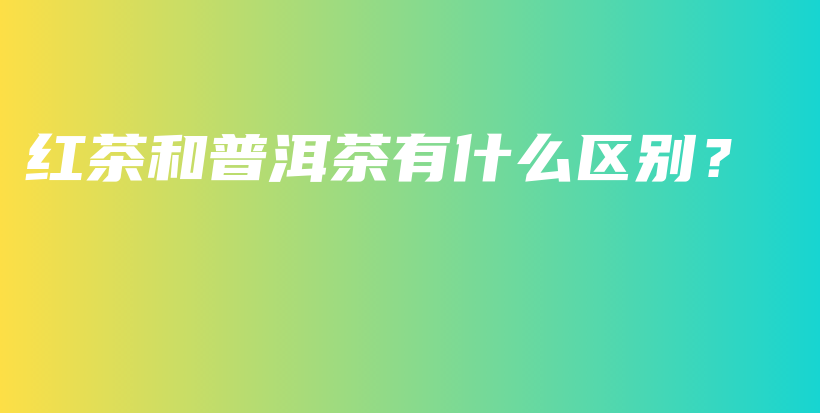 紅茶和普洱茶有什么區(qū)別？插圖