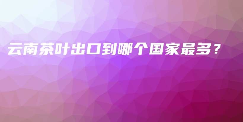 云南茶葉出口到哪個國家最多？插圖