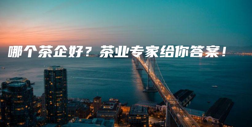 哪個(gè)茶企好？茶業(yè)專家給你答案！插圖