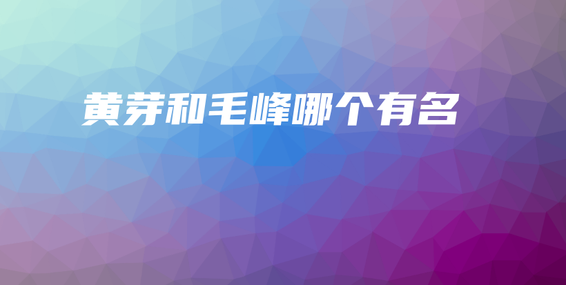 黃芽和毛峰哪個(gè)有名插圖