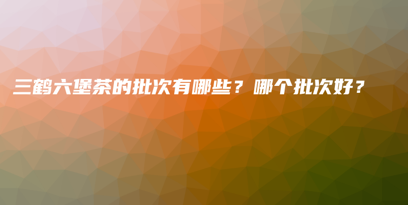 三鶴六堡茶的批次有哪些？哪個(gè)批次好？插圖