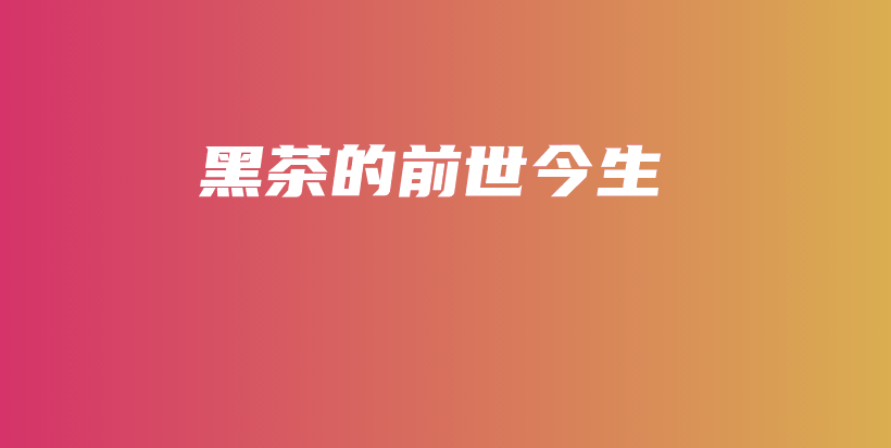 黑茶的前世今生插圖