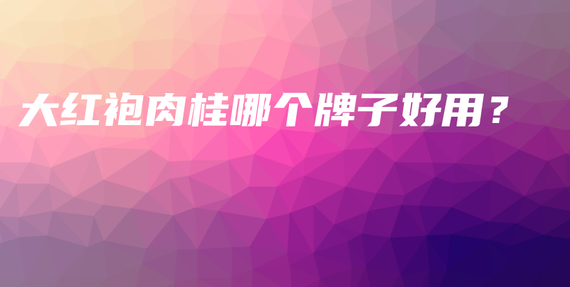 大紅袍肉桂哪個牌子好用？插圖