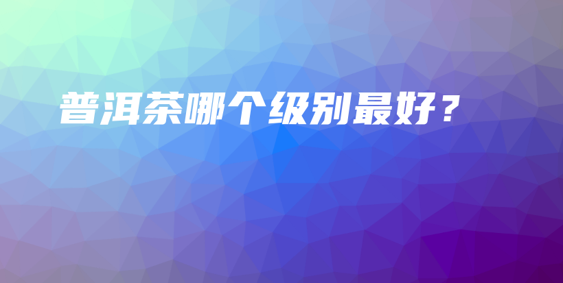 普洱茶哪個級別最好？插圖