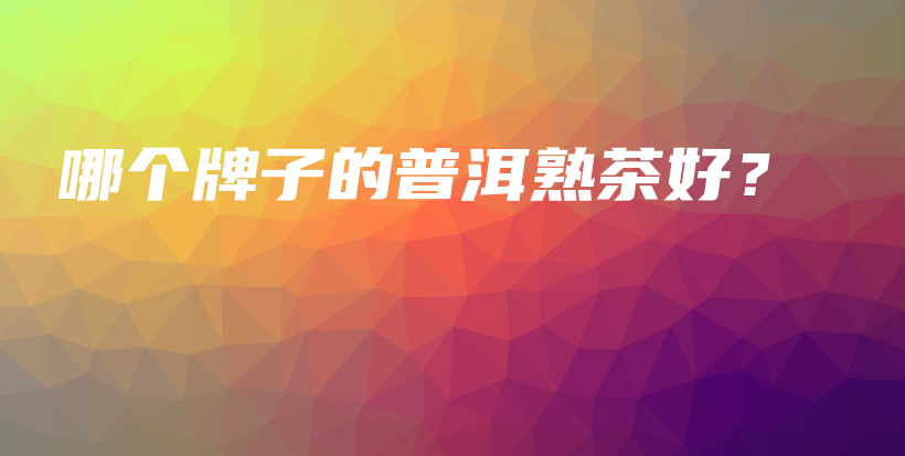 哪個牌子的普洱熟茶好？插圖