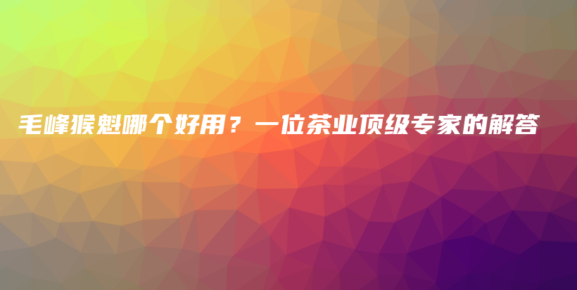 毛峰猴魁哪個(gè)好用？一位茶業(yè)頂級(jí)專家的解答插圖
