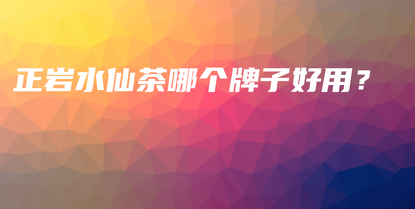 正巖水仙茶哪個(gè)牌子好用？插圖