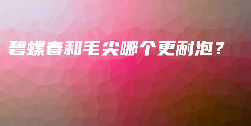 碧螺春和毛尖哪個更耐泡？插圖
