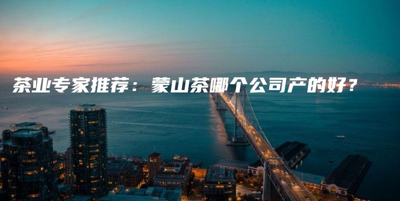 茶業(yè)專(zhuān)家推薦：蒙山茶哪個(gè)公司產(chǎn)的好？插圖