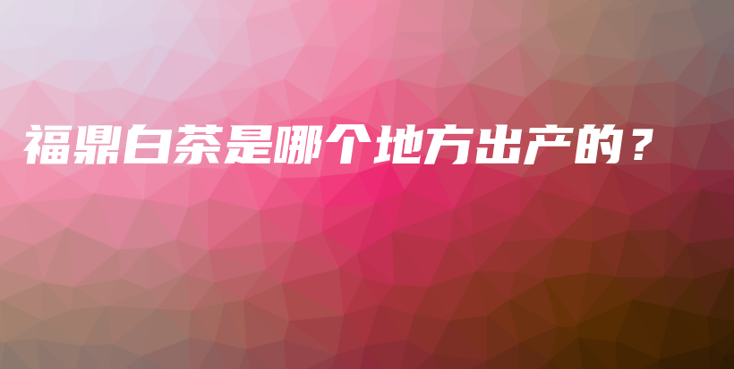 福鼎白茶是哪個(gè)地方出產(chǎn)的？插圖
