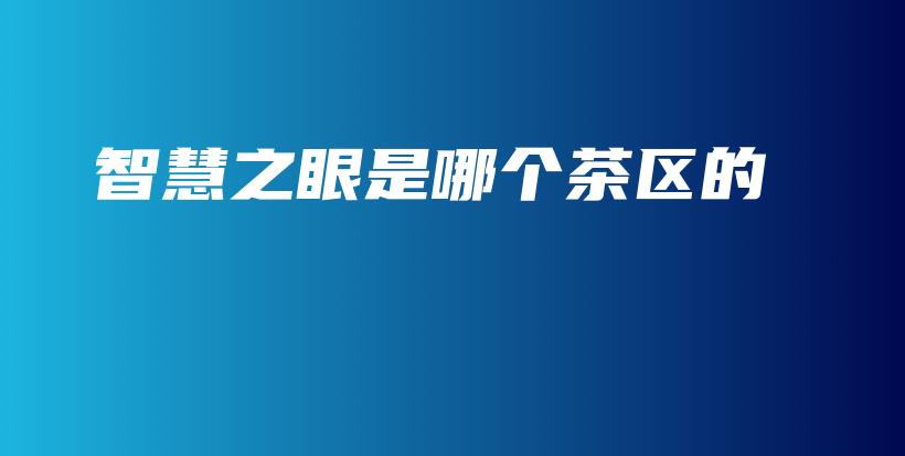 智慧之眼是哪個(gè)茶區(qū)的插圖
