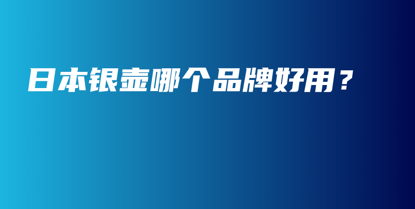 日本銀壺哪個品牌好用？插圖