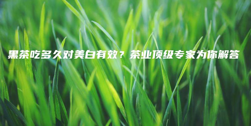 黑茶吃多久對(duì)美白有效？茶業(yè)頂級(jí)專家為你解答插圖
