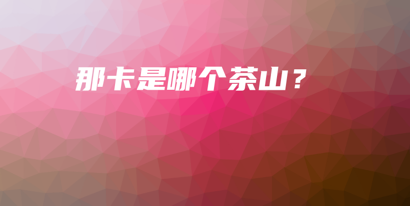 那卡是哪個(gè)茶山？插圖