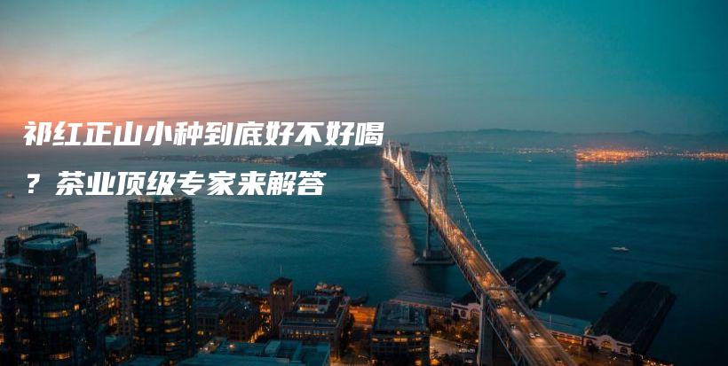 祁紅正山小種到底好不好喝？茶業(yè)頂級專家來解答插圖