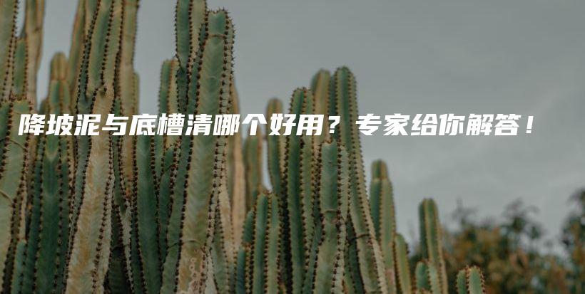 降坡泥與底槽清哪個(gè)好用？專家給你解答！插圖
