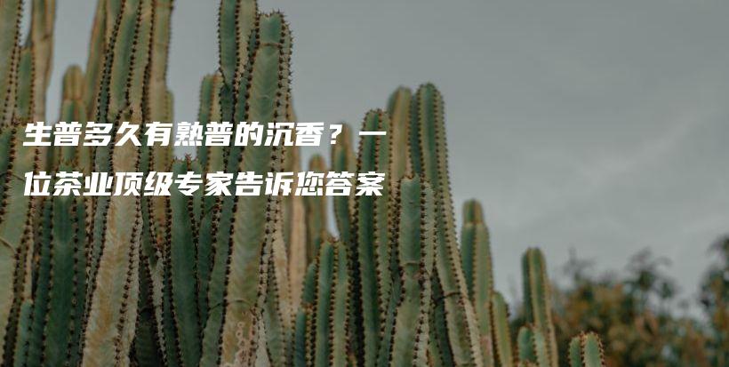 生普多久有熟普的沉香？一位茶業(yè)頂級專家告訴您答案插圖