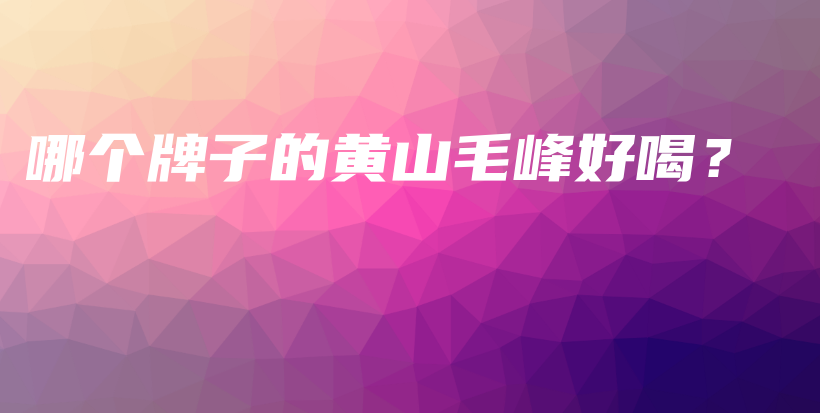 哪個(gè)牌子的黃山毛峰好喝？插圖