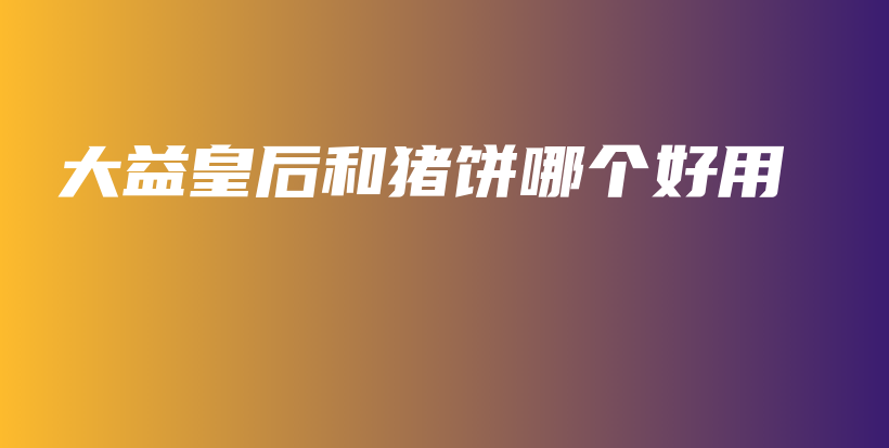 大益皇后和豬餅?zāi)膫€好用插圖