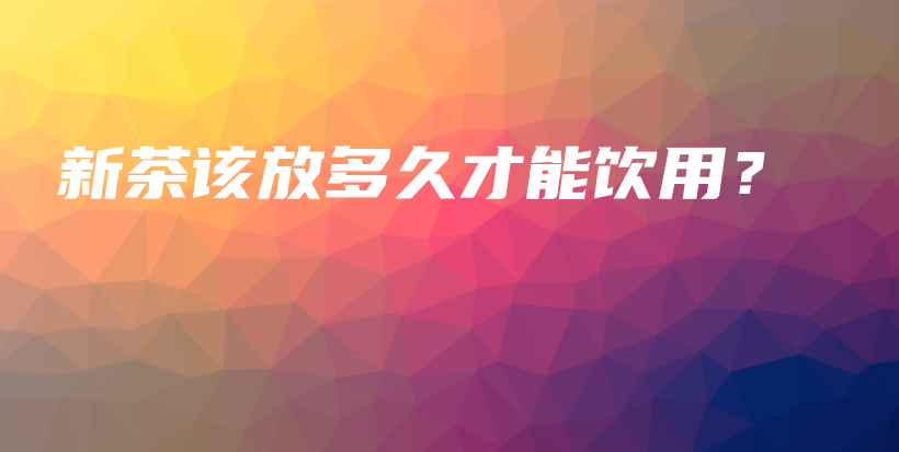 新茶該放多久才能飲用？插圖