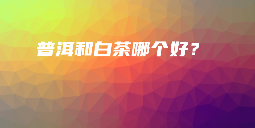 普洱和白茶哪個(gè)好？插圖