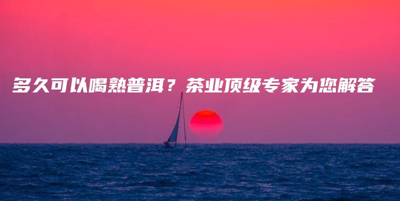 多久可以喝熟普洱？茶業(yè)頂級專家為您解答插圖