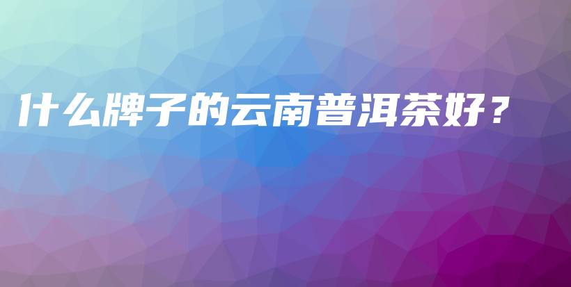 什么牌子的云南普洱茶好？插圖