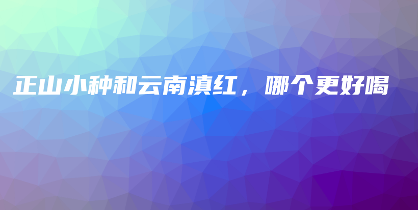 正山小種和云南滇紅，哪個更好喝插圖