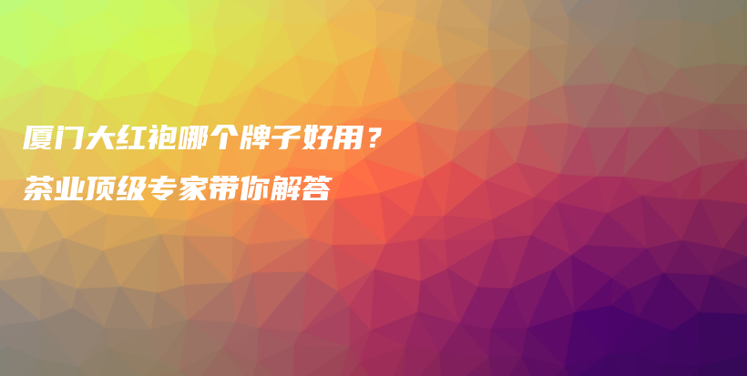 廈門大紅袍哪個(gè)牌子好用？茶業(yè)頂級(jí)專家?guī)憬獯鸩鍒D
