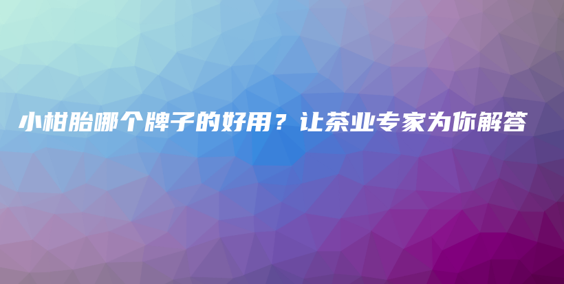 小柑胎哪個牌子的好用？讓茶業(yè)專家為你解答插圖