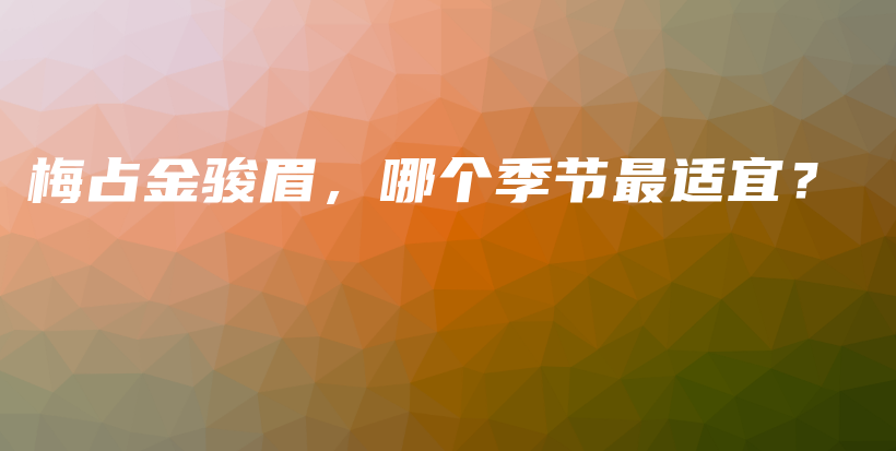 梅占金駿眉，哪個季節(jié)最適宜？插圖