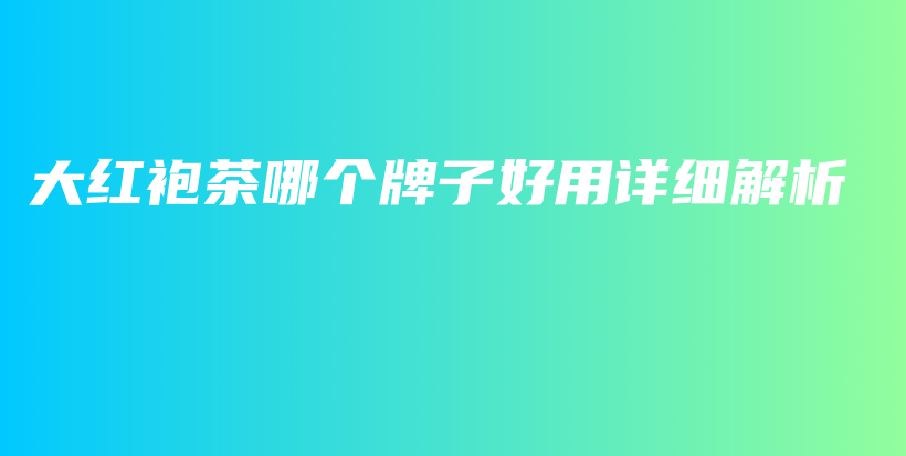 大紅袍茶哪個牌子好用詳細解析插圖