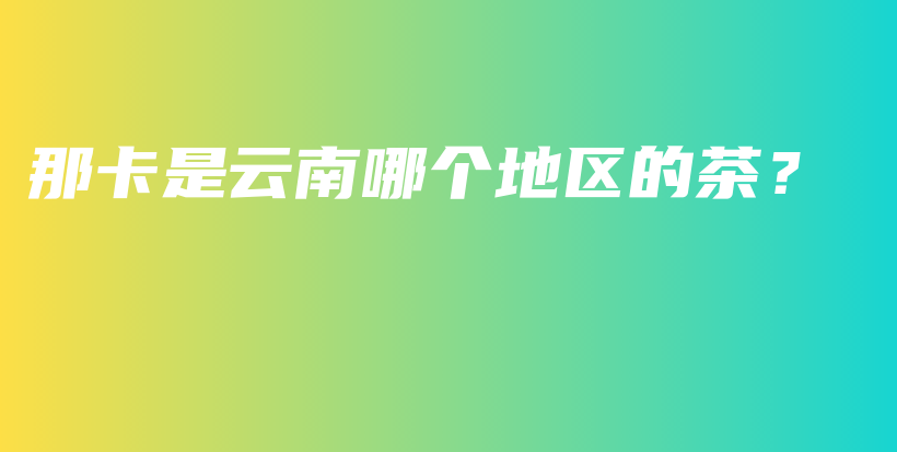那卡是云南哪個地區(qū)的茶？插圖