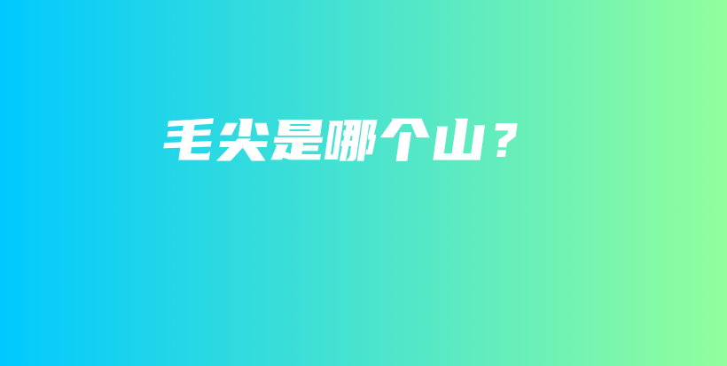 毛尖是哪個山？插圖