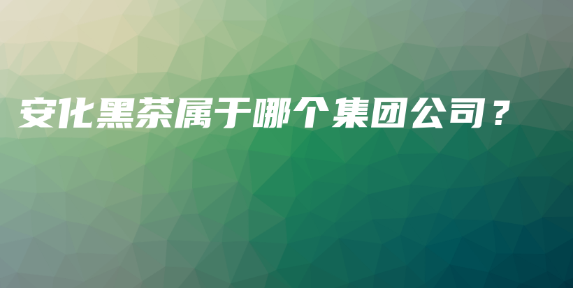 安化黑茶屬于哪個(gè)集團(tuán)公司？插圖