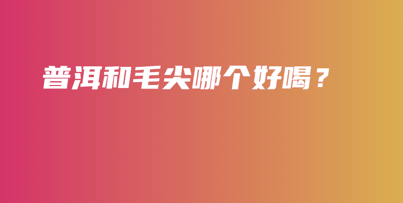 普洱和毛尖哪個(gè)好喝？插圖