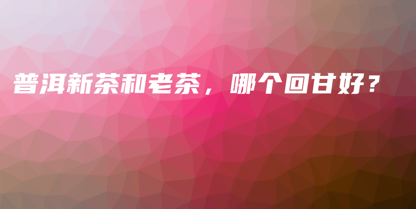 普洱新茶和老茶，哪個(gè)回甘好？插圖