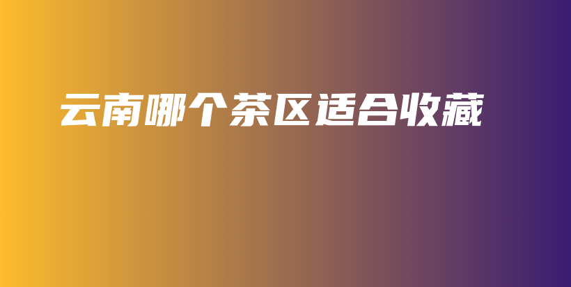 云南哪個(gè)茶區(qū)適合收藏插圖