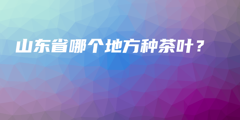 山東省哪個(gè)地方種茶葉？插圖