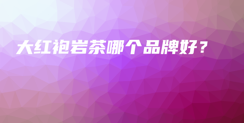 大紅袍巖茶哪個品牌好？插圖