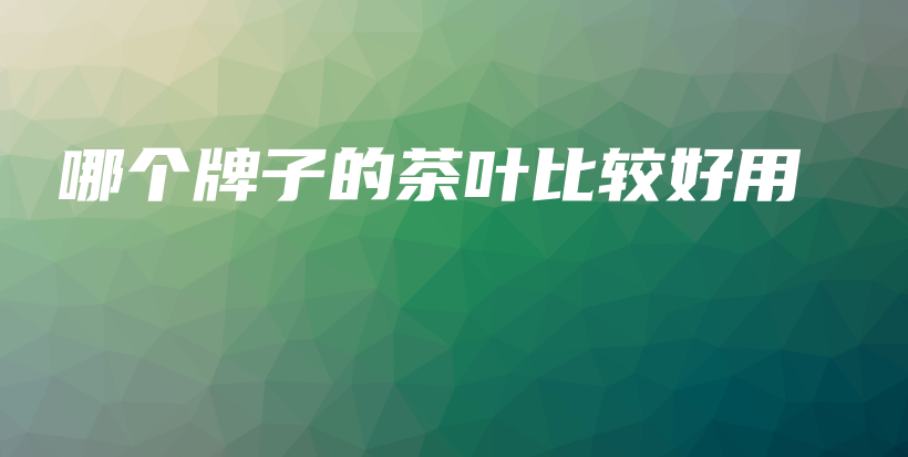 哪個(gè)牌子的茶葉比較好用插圖